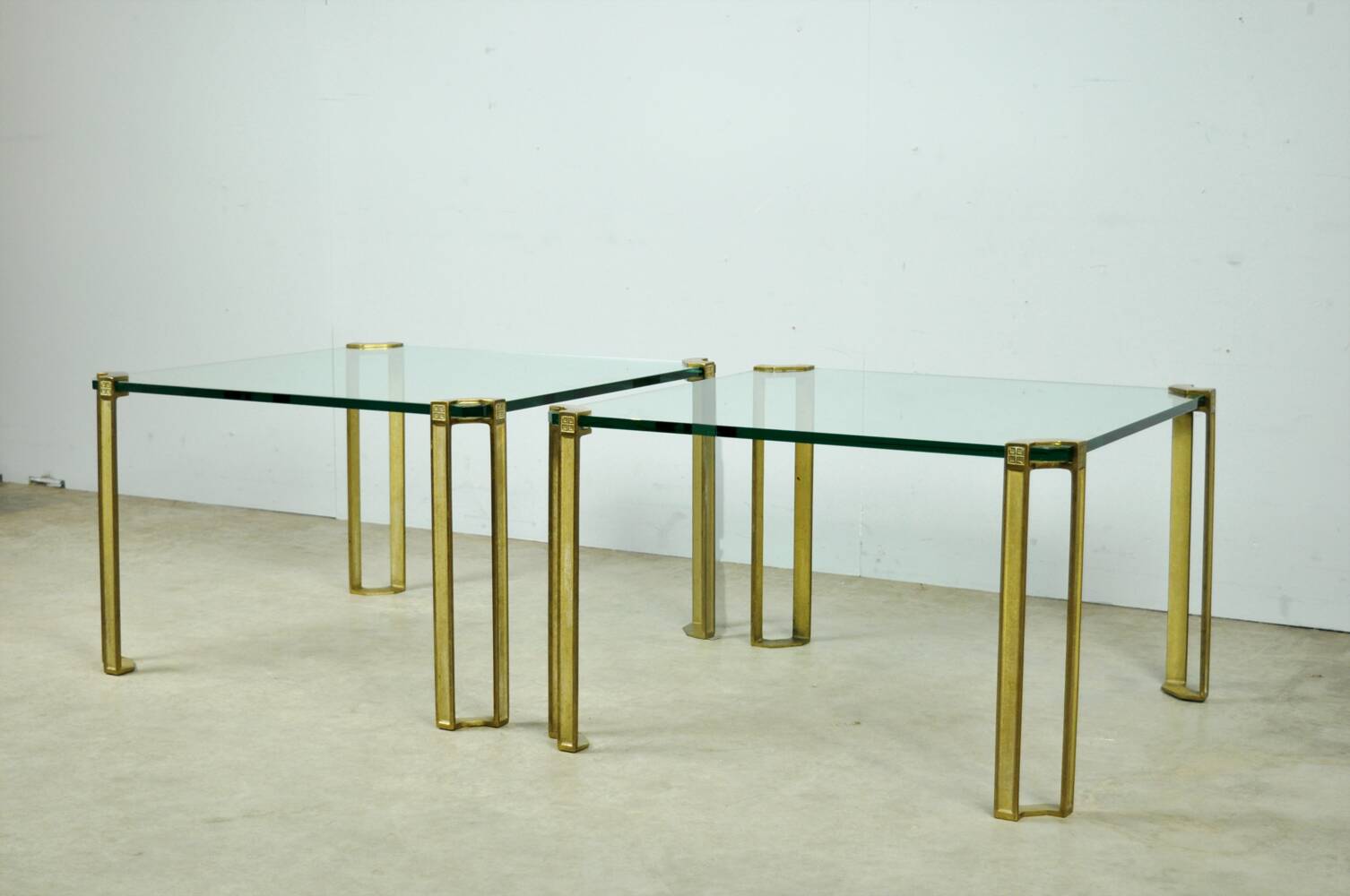 GLASS & BRASS coffee table by Peter Ghyczy, 1970s