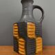 Brown and orange vase by Carstens model 7444-25  West Germany Pottery