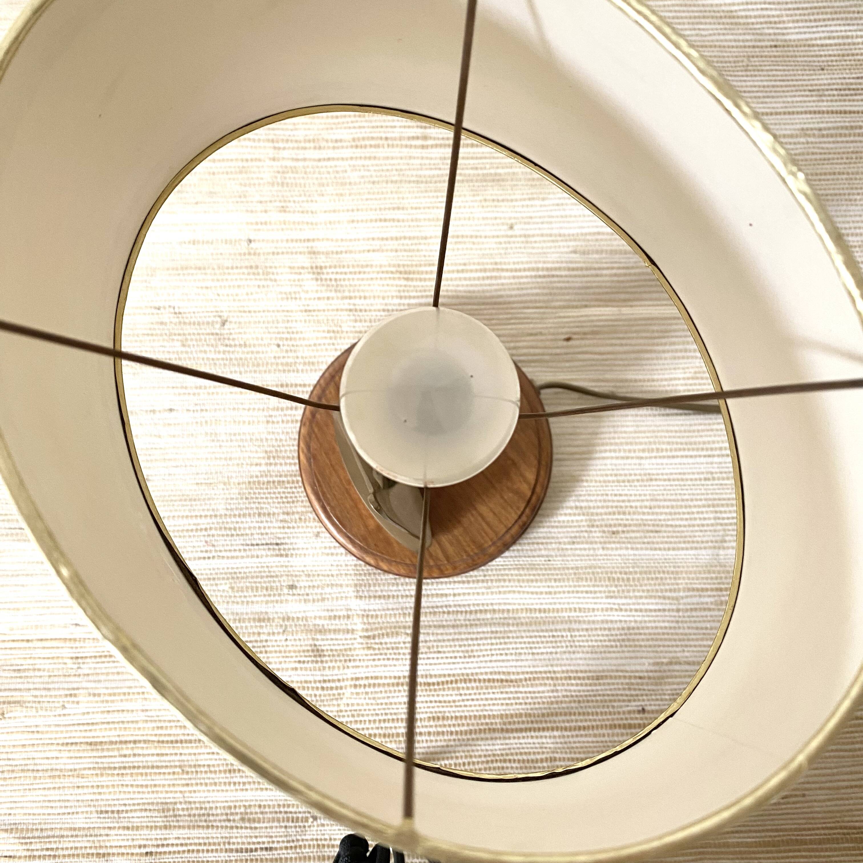 Wooden and brass sailboat marine lamp