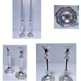 Pair of BMF candlesticks in silver-plated metal, vintage stamped