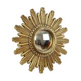 Vintage Sunburst Mirror Gold Convex 24cm