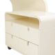 Desk and its cardboard box in white lacquered plywood. 1970s.