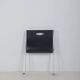 Italian folding magazine holder with saddle leather, 1970s