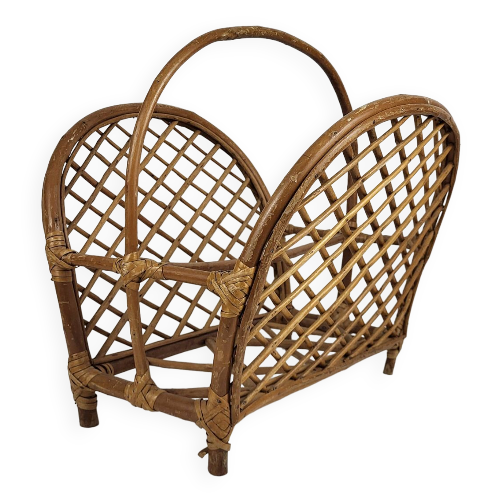 Rattan magazine rack 1960s