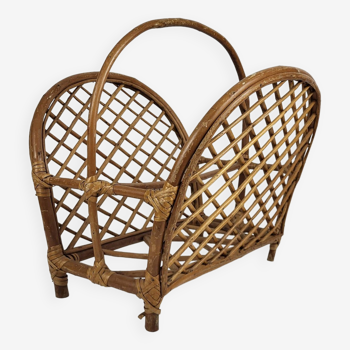 Rattan magazine rack 1960s