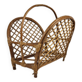 Rattan magazine rack 1960s