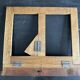 Manufrance wooden bedside table, folding tray with book holder.