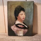 Portrait huile sur panneau