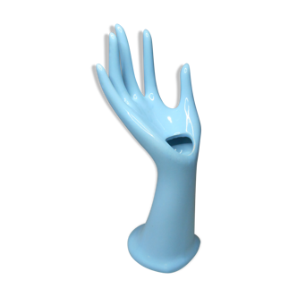 Vintage blue ceramic hand
