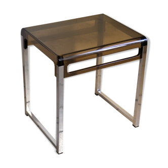 Table basse plexiglas et chrome 1970
