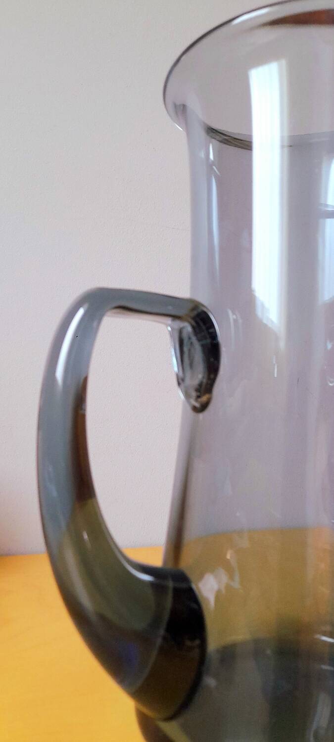 Scandinavian blue glass carafe