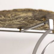 Paire de consoles contemporaines en métal et fonte de bronze