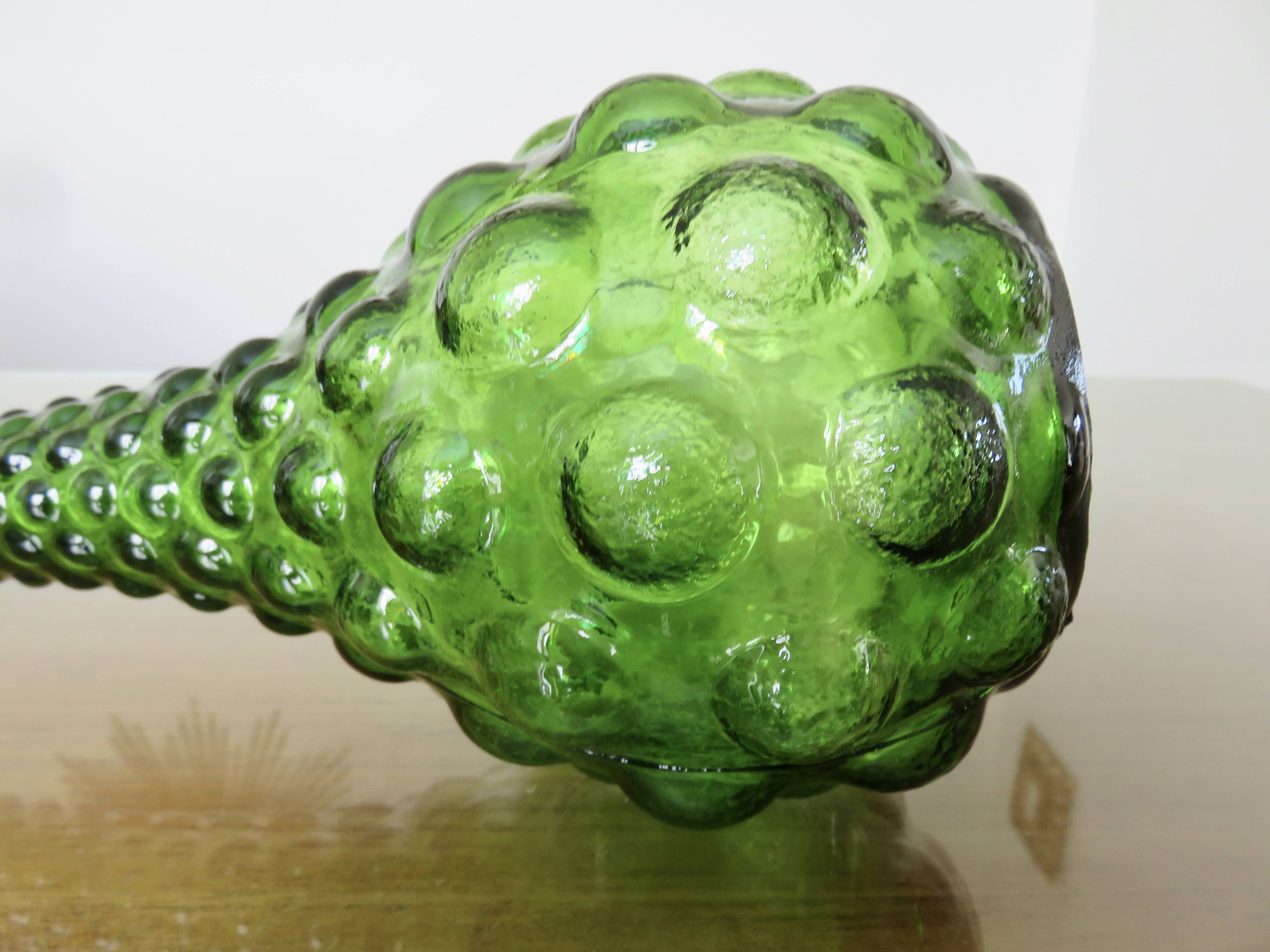 Bottle, carafe Italy, Empoli, in bubbled glass 1960