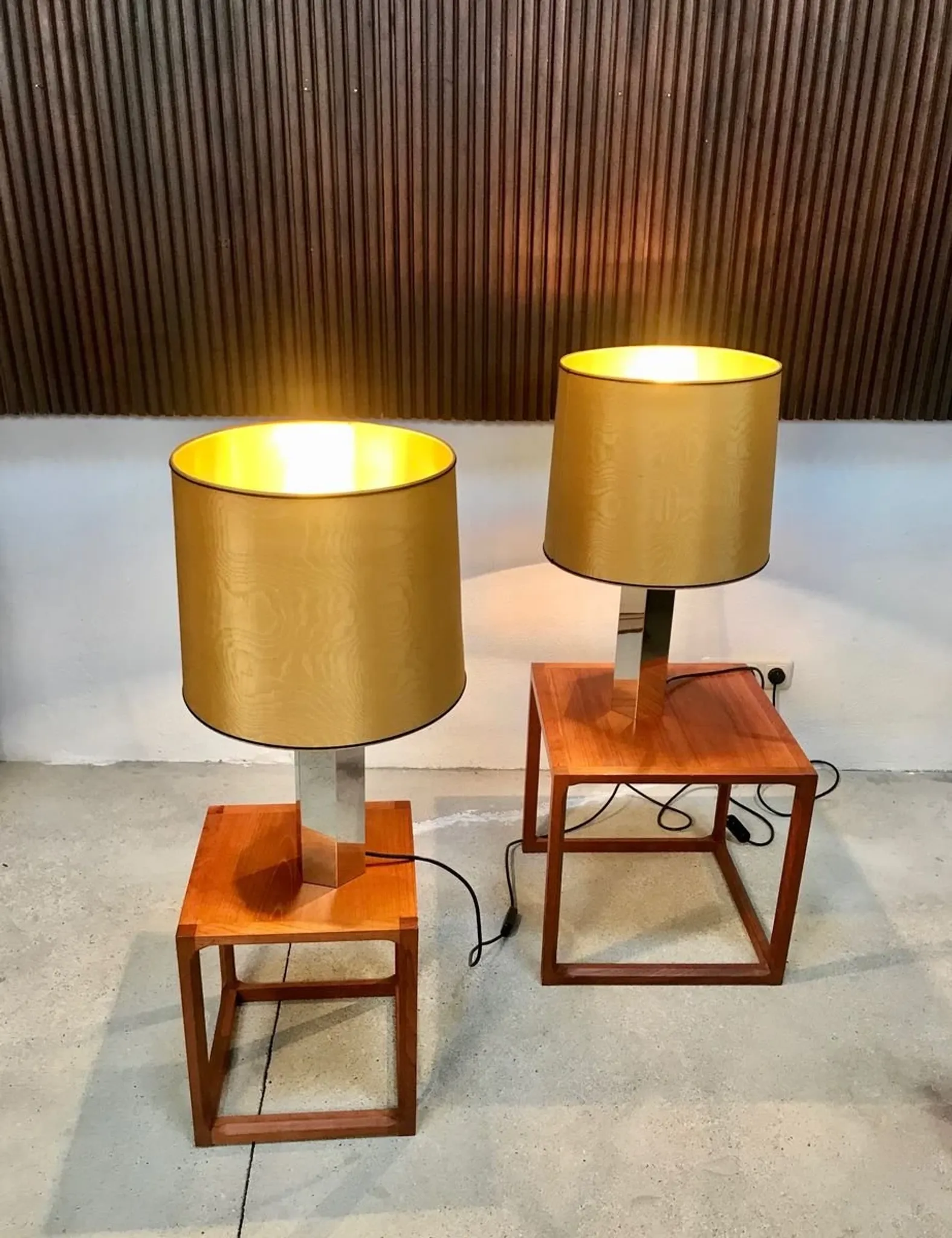 Sculptural Chromed Table Lamps by Ingo Maurer for Design M, 1960s, Set of 2