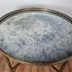 Round coffee table neo-classic 50s brass & glass