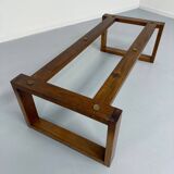 Thick slate coffee table, brutalist design from the 70s, Pia Manu style