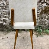 Set of 6 white chairs 1960