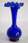 Blue mid-century vase with frills, Europe, 1960s