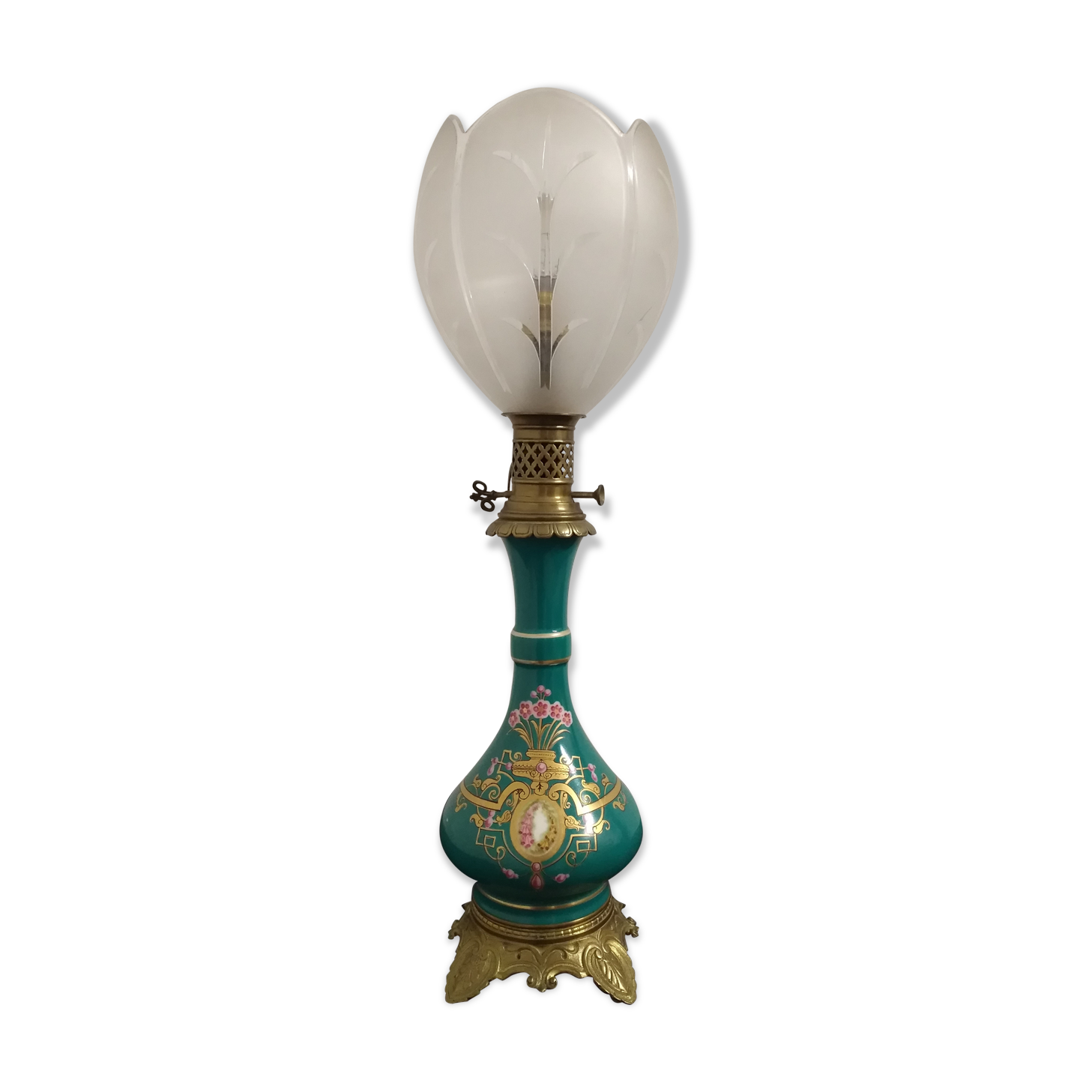 Napoleon III lamp in opaline