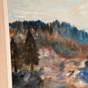 Original Swedish Oil on Canvas – “Landscape with River and Forest” by Kaj – Signed – Vintage & Framed – 60 × 52 cm (23.6" × 20.5")