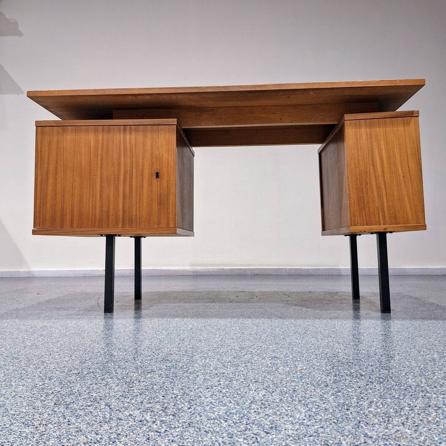 Vintage teak veneer desk from the 1960s
