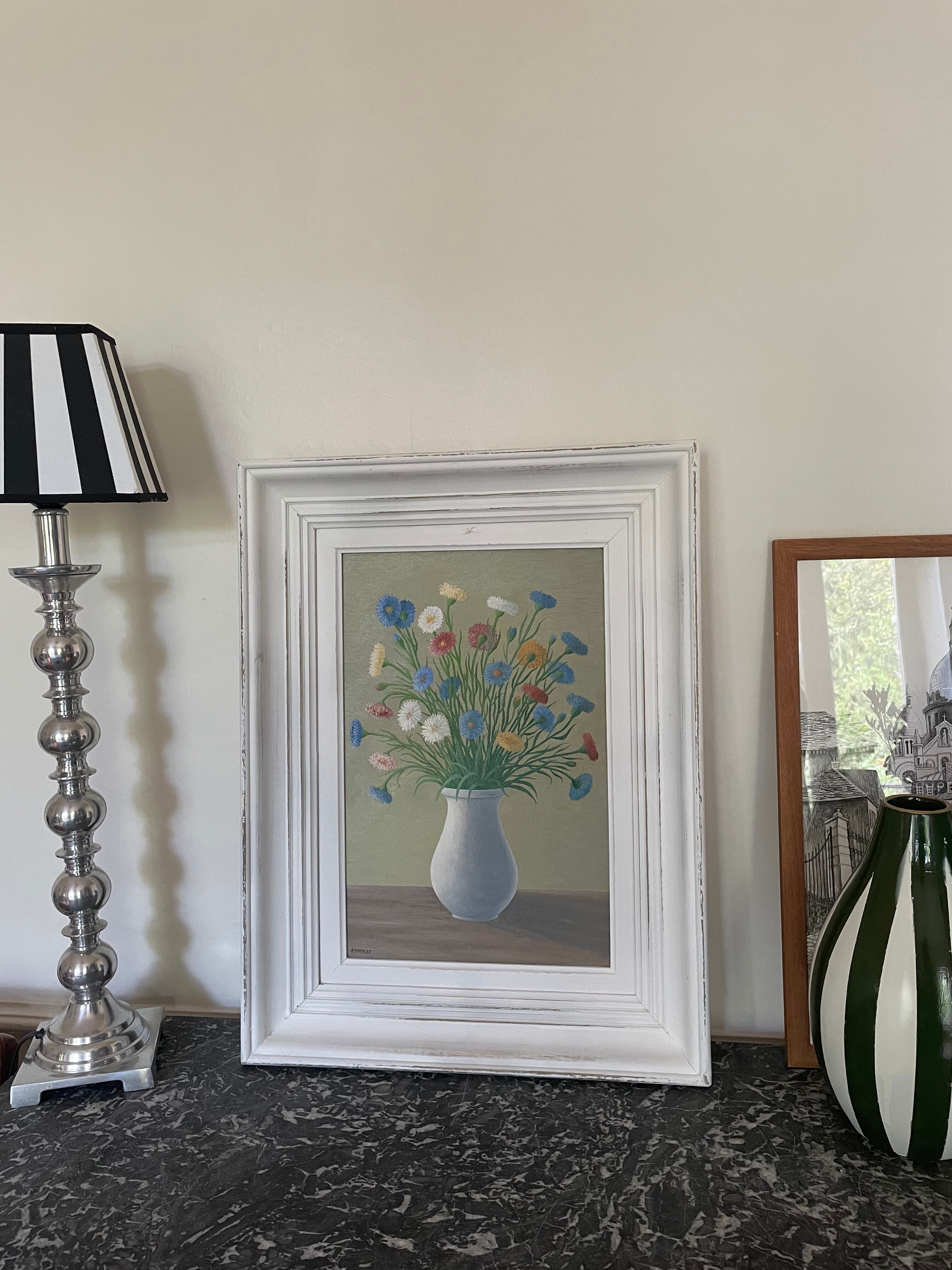 Tableau ancien bouquet de pâquerettes