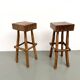 Pair of brutalist bar stools, France, 1950s