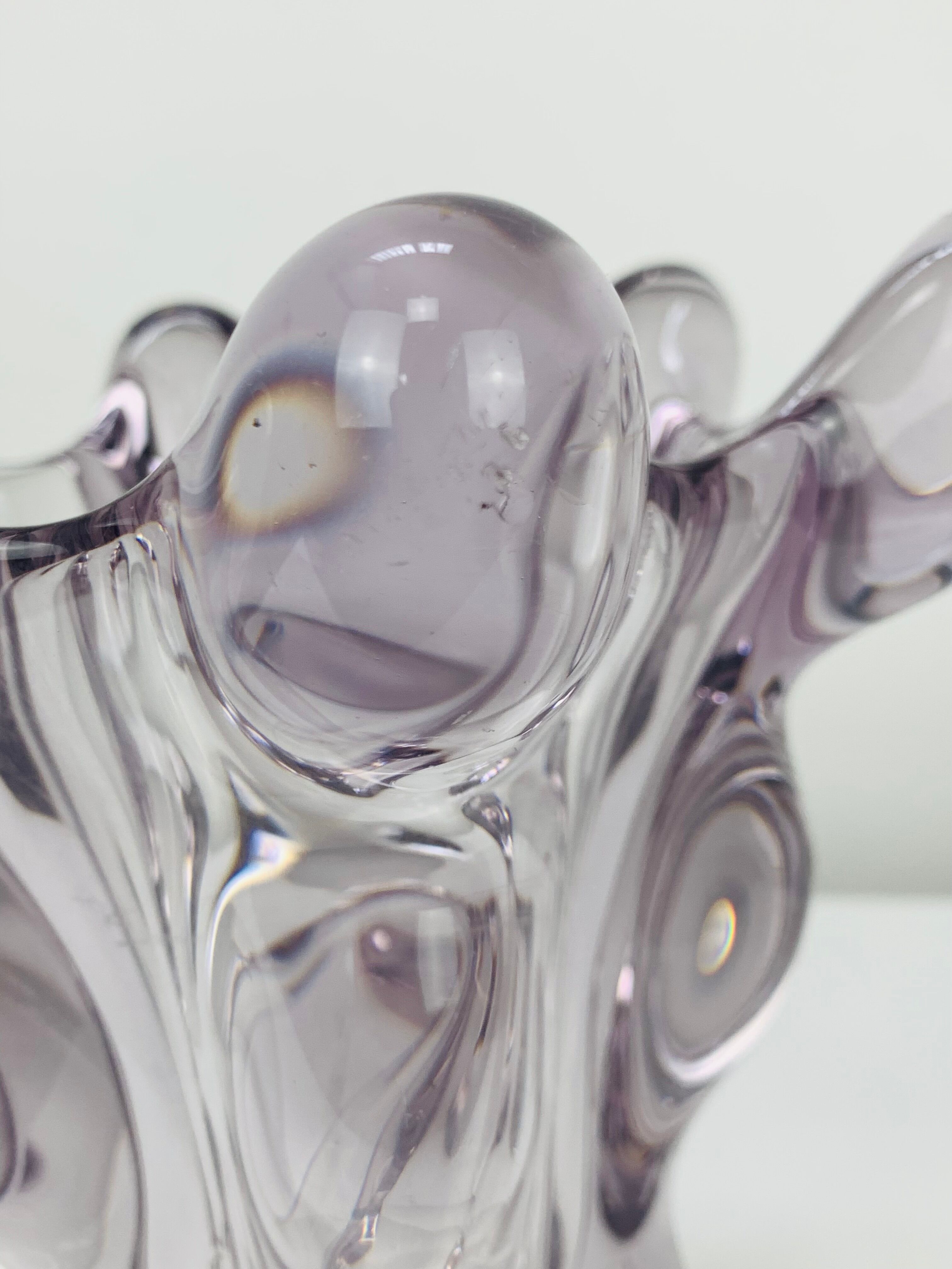 Giraffe vase in Art Vannes crystal, 1950, vintage
