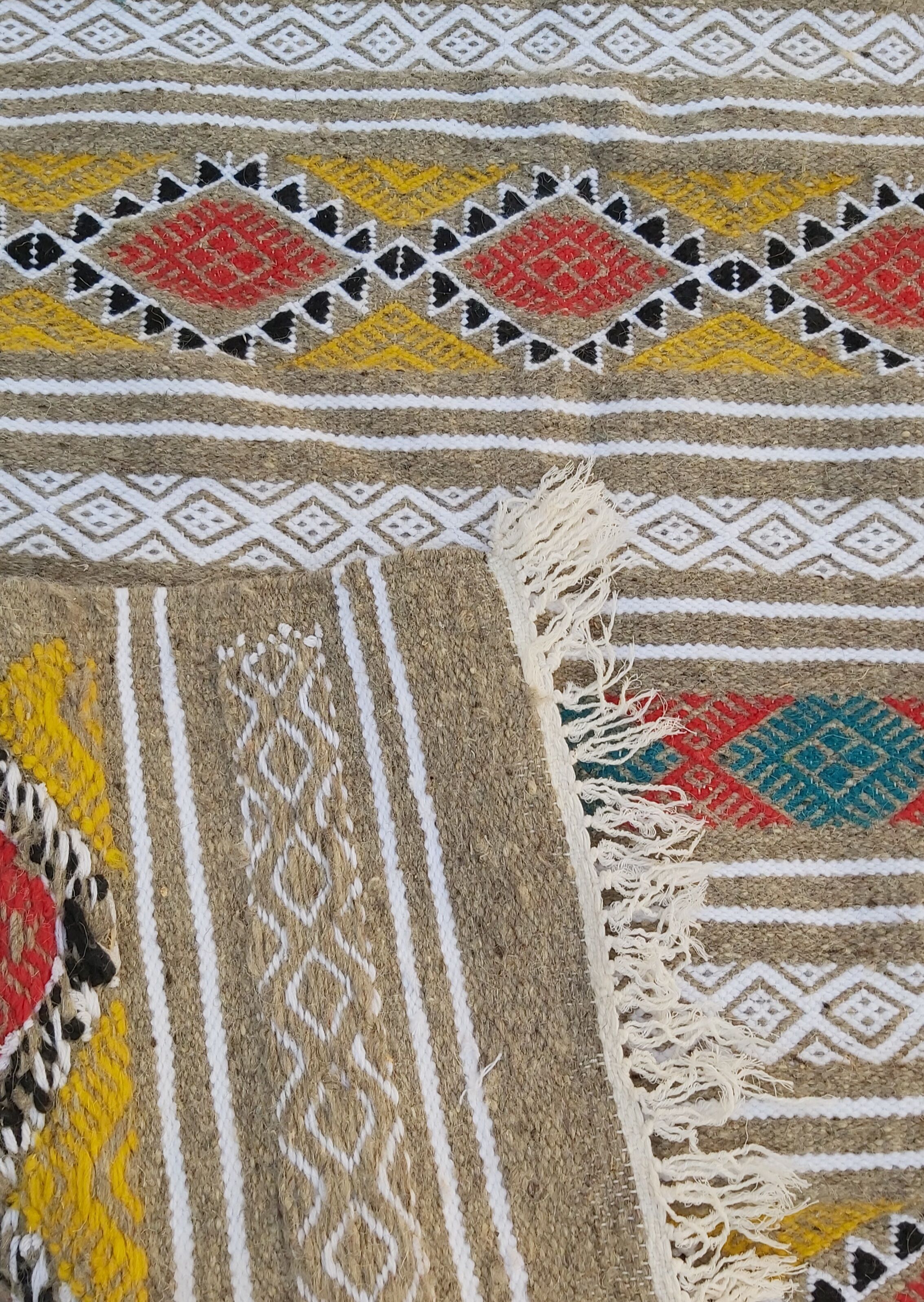 Multicolor grey kilim carpet 100x142cm