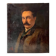 Portrait of a man in oil on canvas from the 19th century, an old painting dated 1885.