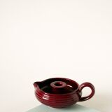 Large ceramic candle holder, Bordeaux, signed Vallauris, 1970