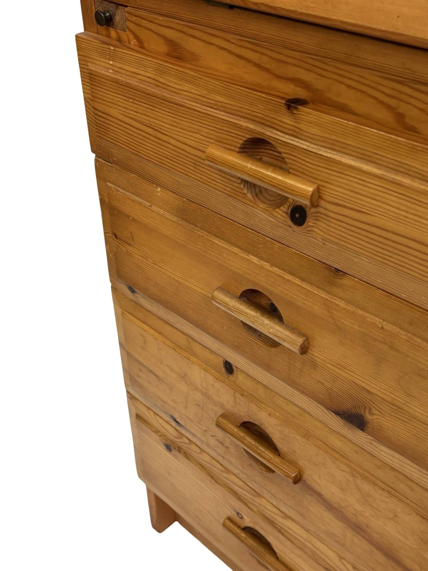 Vintage pine secretaire workstation desk, 1980s design