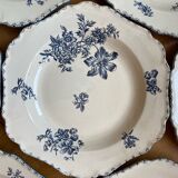 Deep ironstone plates, Saxony pattern