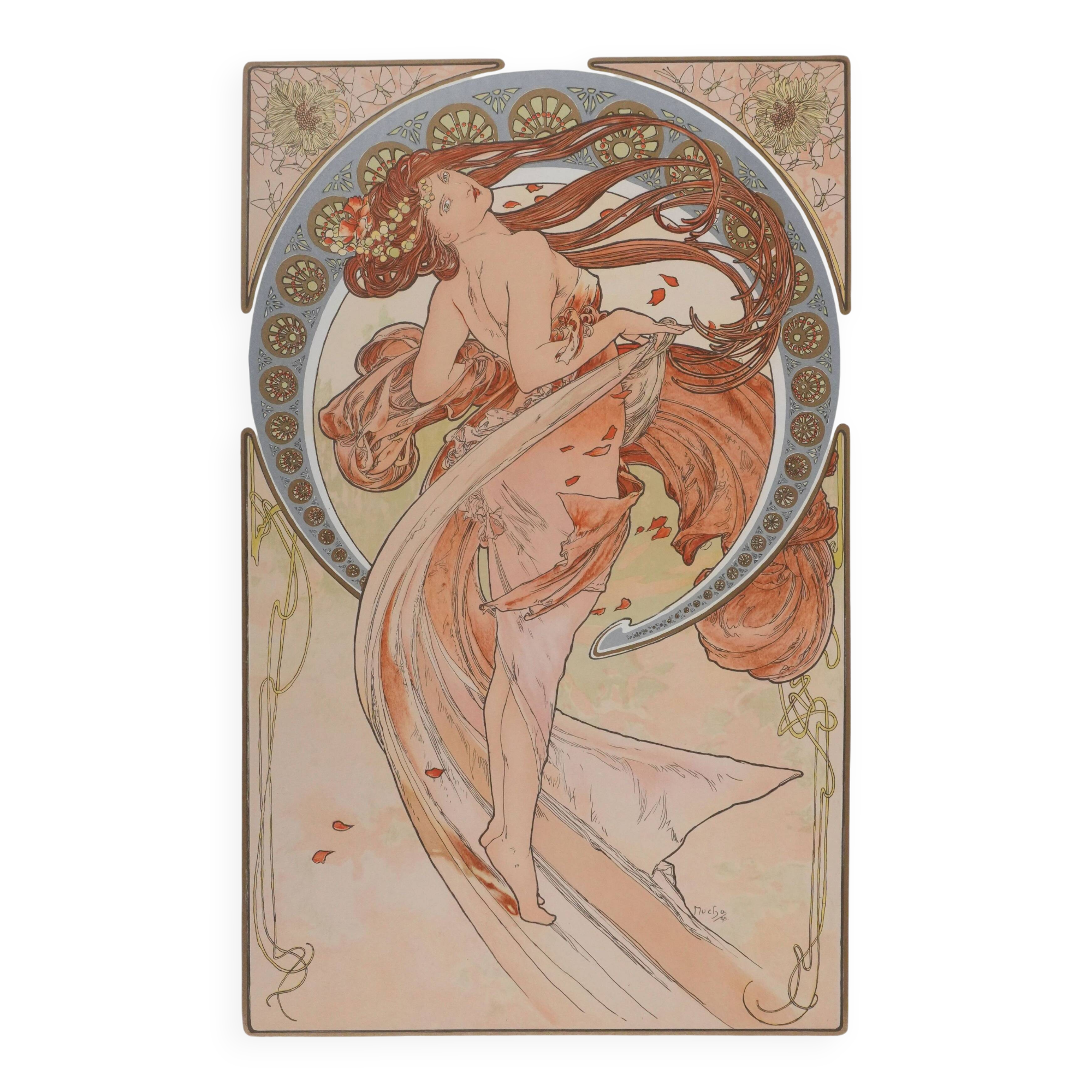 Alphonse Mucha: The Arts, Dance, signed lithograph