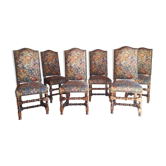 Set of 6 Louis XIII style chairs