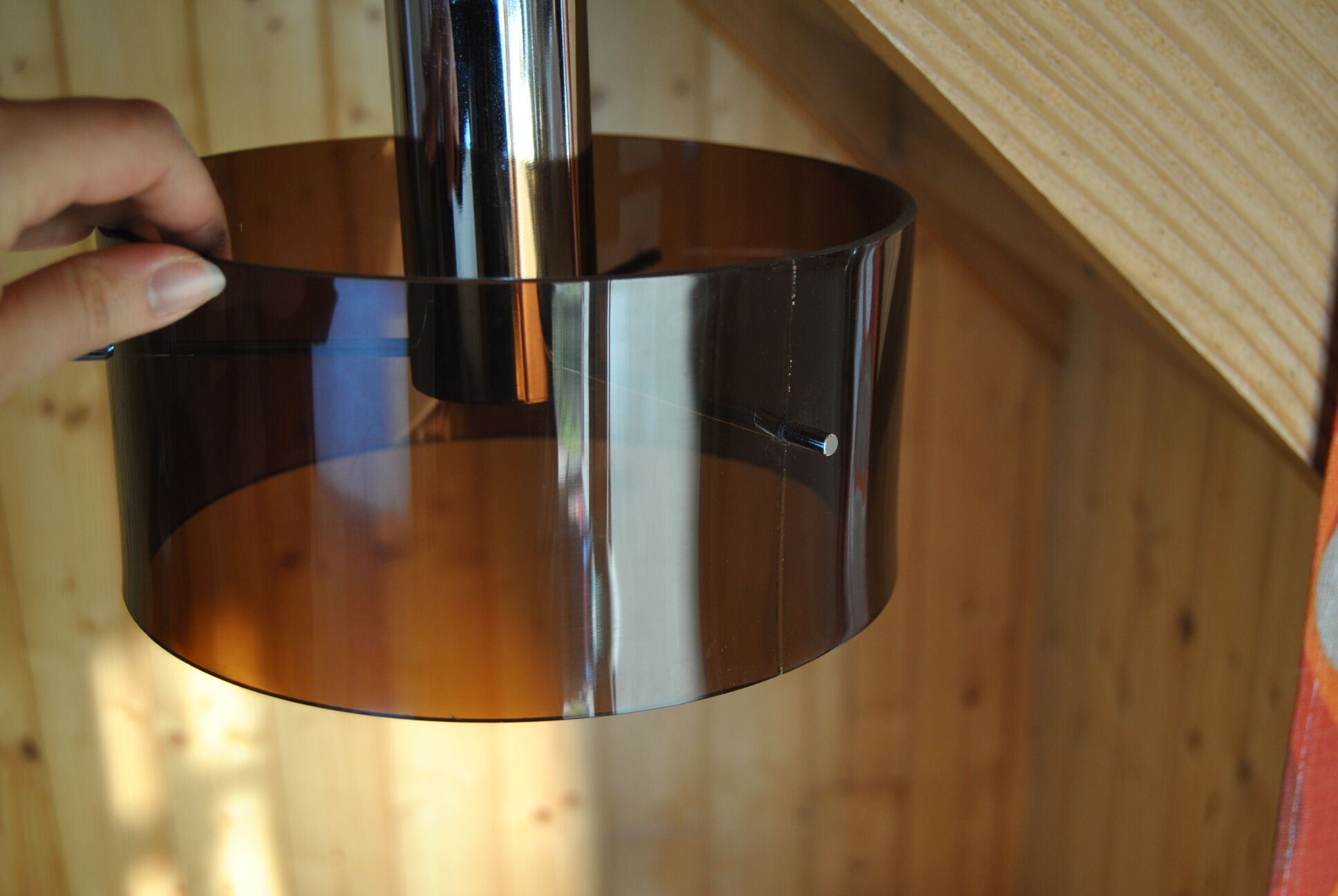 Smoked plexiglass chandelier 1970s