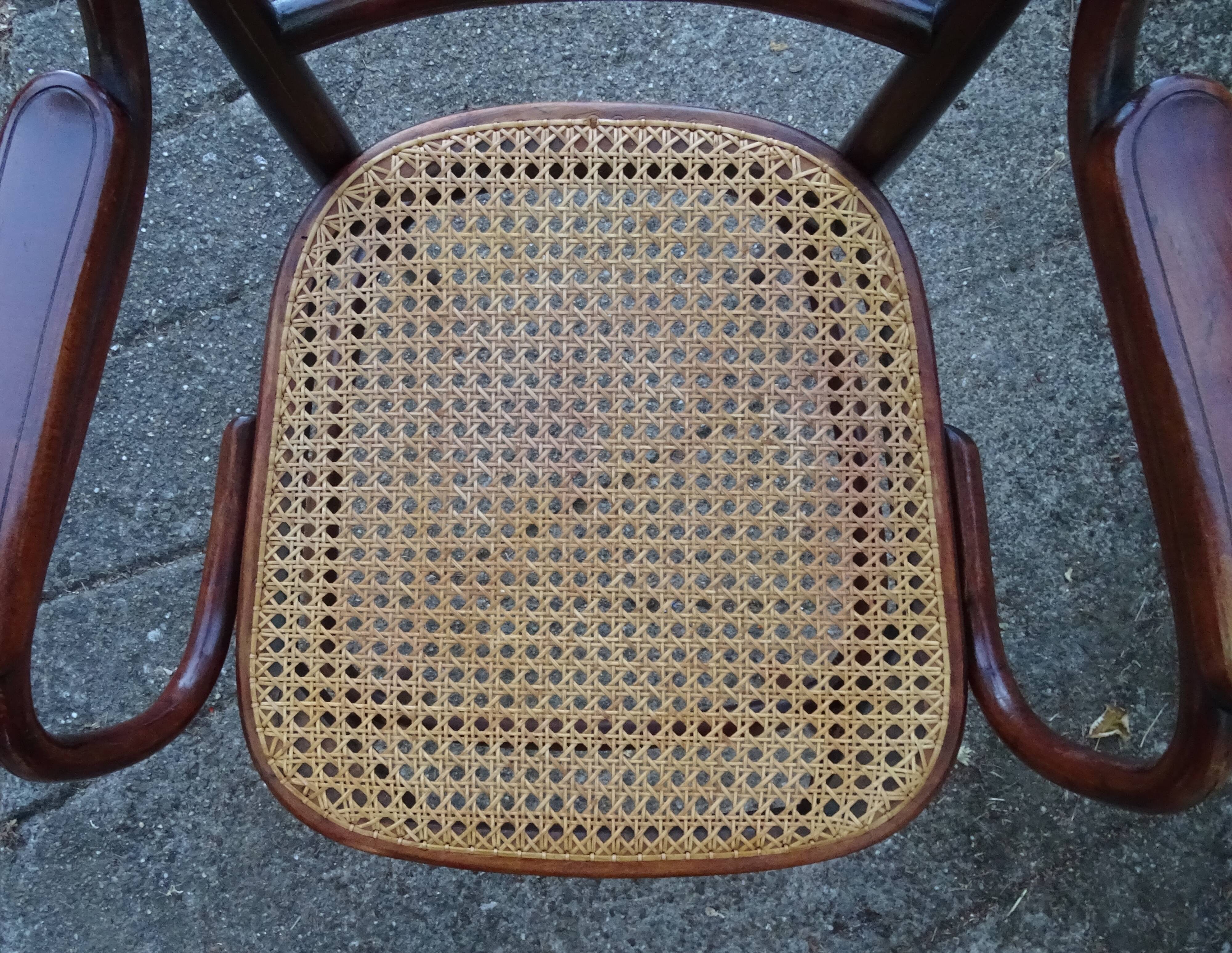 Thonet Armchair No. 221 with bronze decoration, circa 1900 - new caning -