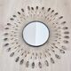 Vintage metal sun mirror in the style of Line Vautrin