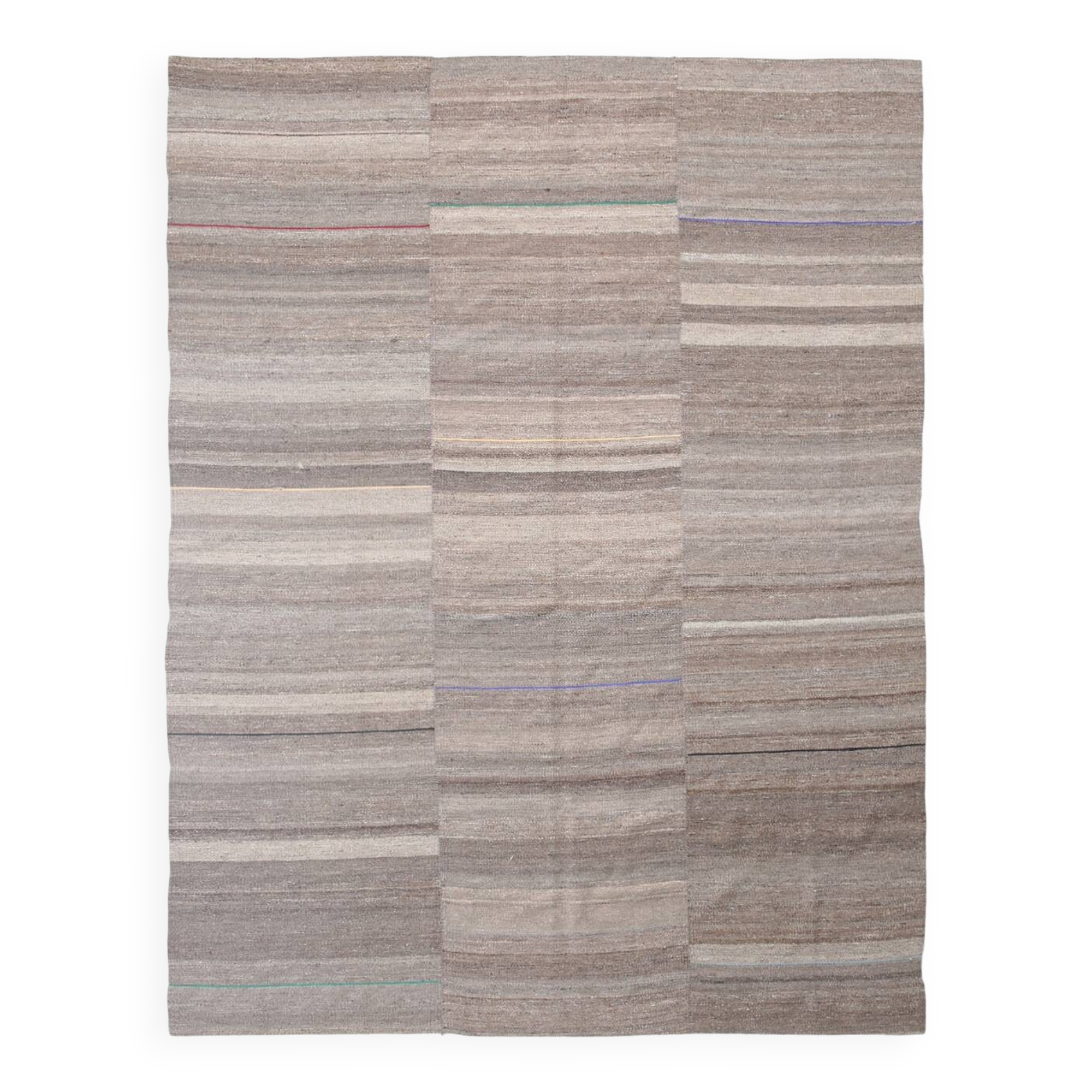 Brown & beige turkish vintage rug