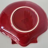 Proceram Aubagne service in red and gilded ceramic shell St Jacques 1950