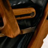 Fauteuil en hêtre avec revêtement en cuir