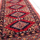 Vintage carpet pakistani lahore handmade 33cm x 66cm 1970s