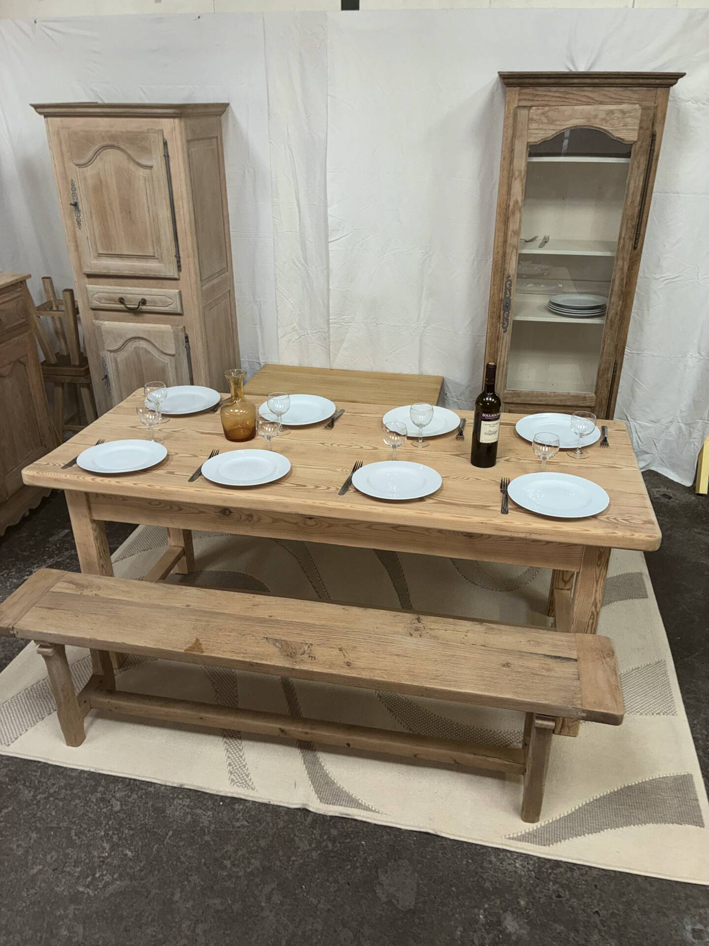 Solid oak farmhouse table