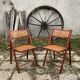 Pair of Italian folding chairs in vintage canning