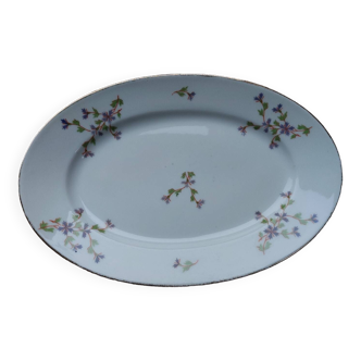 Plat de service ovale en porcelaine de Limoges