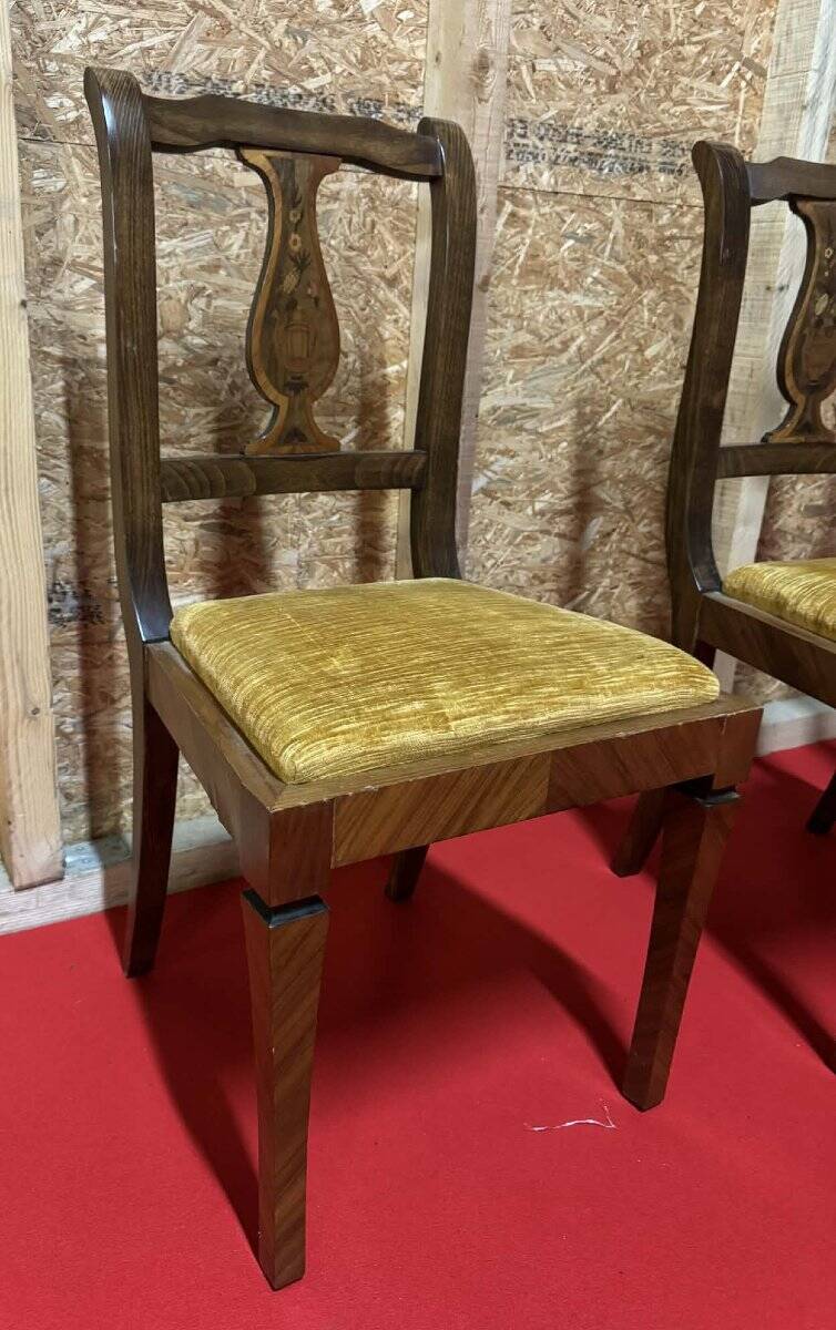 Set of 6 inlaid chairs – Biedermeier / Restoration style