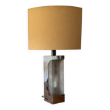 Hollywood regency chromed table lamp base, Luci Milano Italy, 1970s