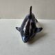 Signed blue ceramic dolphin sculpture (Signature to be identified)