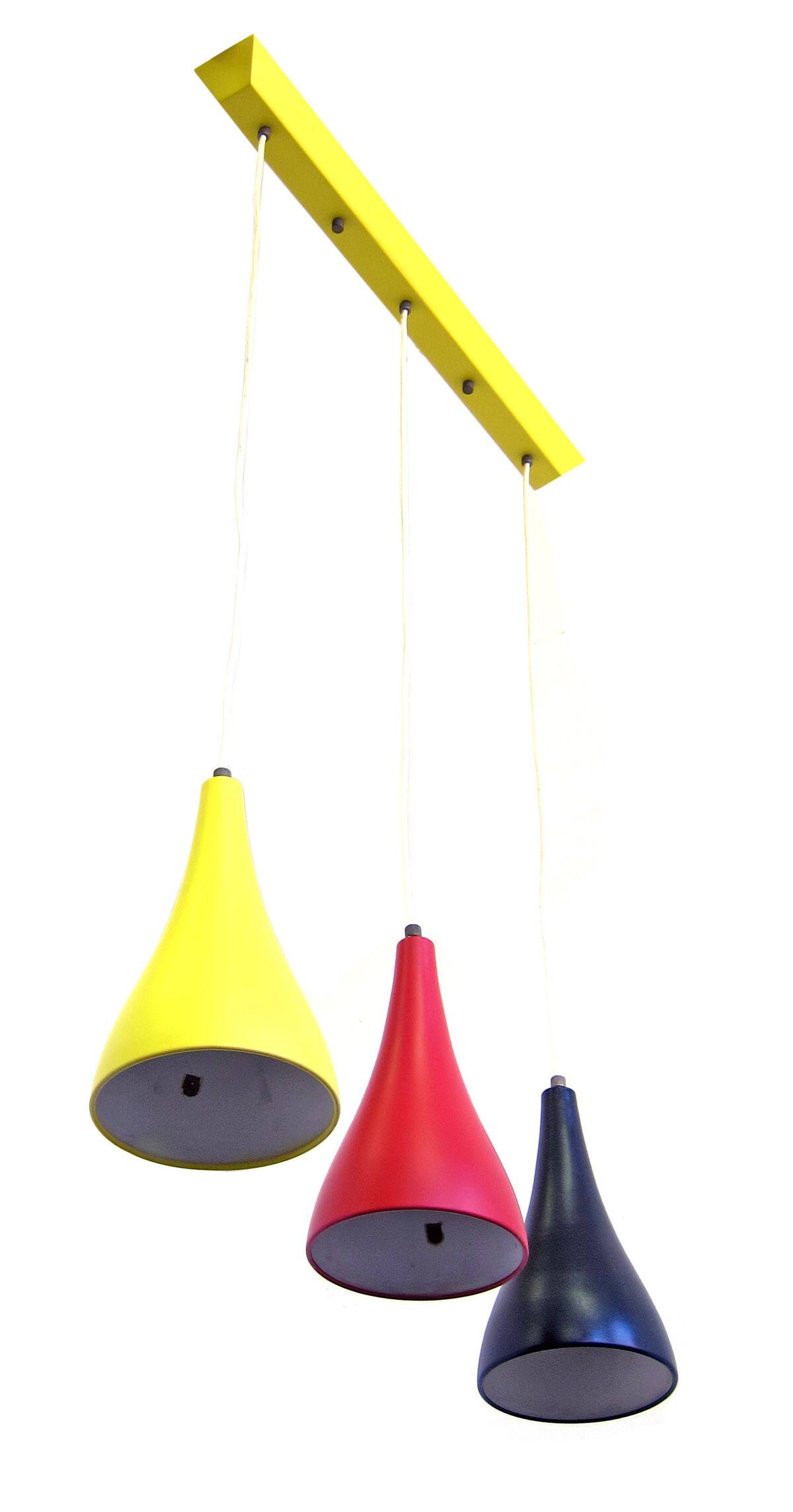 Louis Kalff – pendentif vintage Philips jaune, rouge, noir