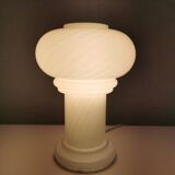 White glass mushroom table lamp